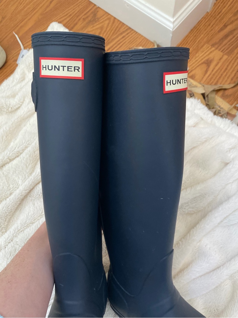Hunter Original Tall Rain Boots matte black women’s Sz 6 - Picture 2 of 6